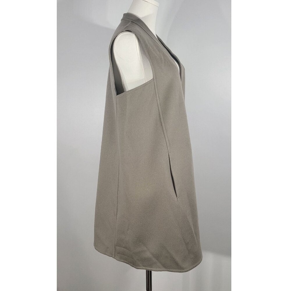 Lafayette 148 NY 100% Cashmere Taupe Long Vest with Monili Detail, Womens Size L - Picture 4 of 11